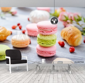 Picture of Colorful French Dessert Macaroons